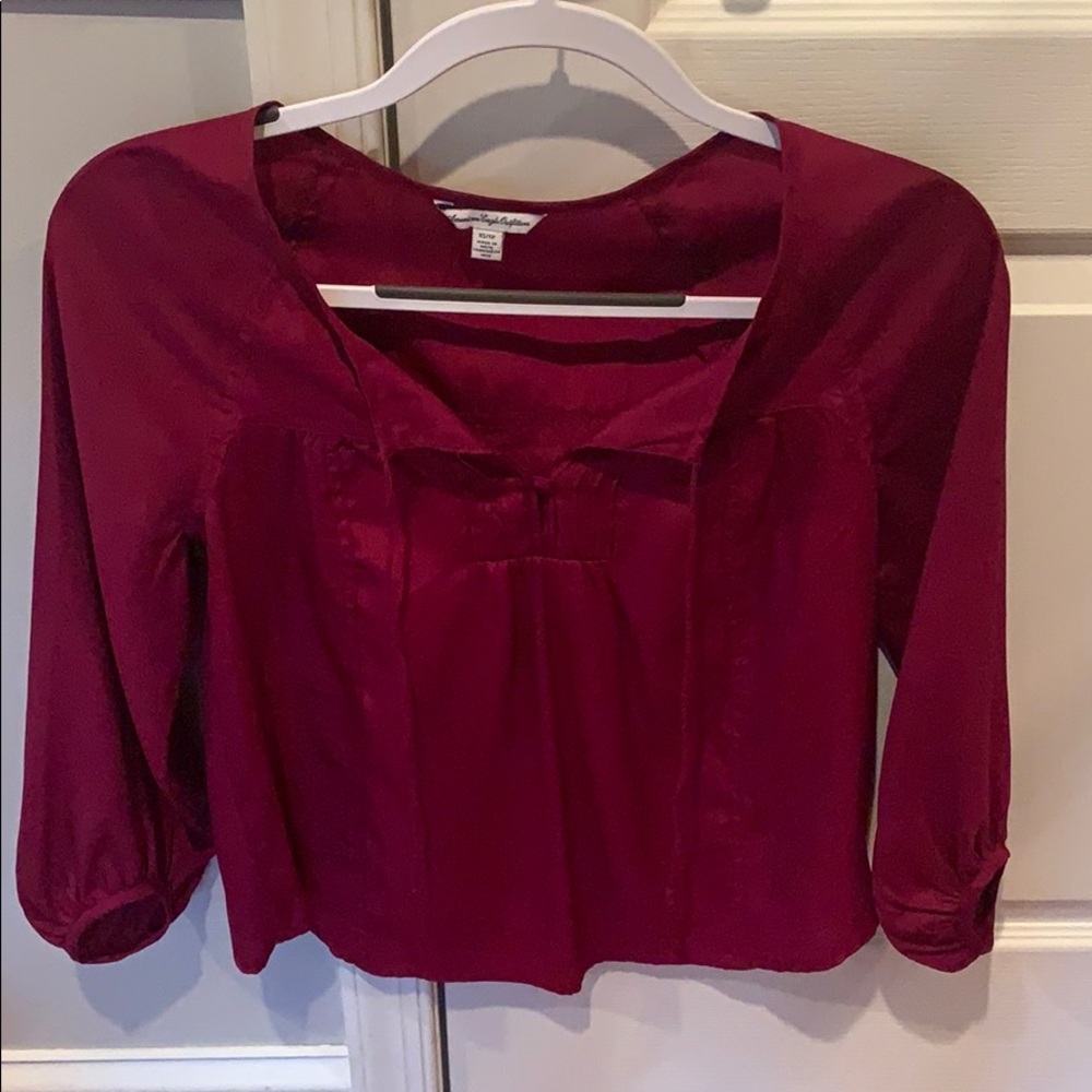 Maroon American eagle top